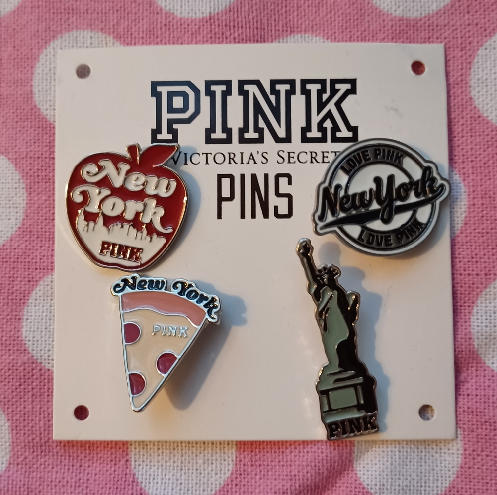 Victoria's Secret PINK New York Themed Pin Set Vintage, Htf!